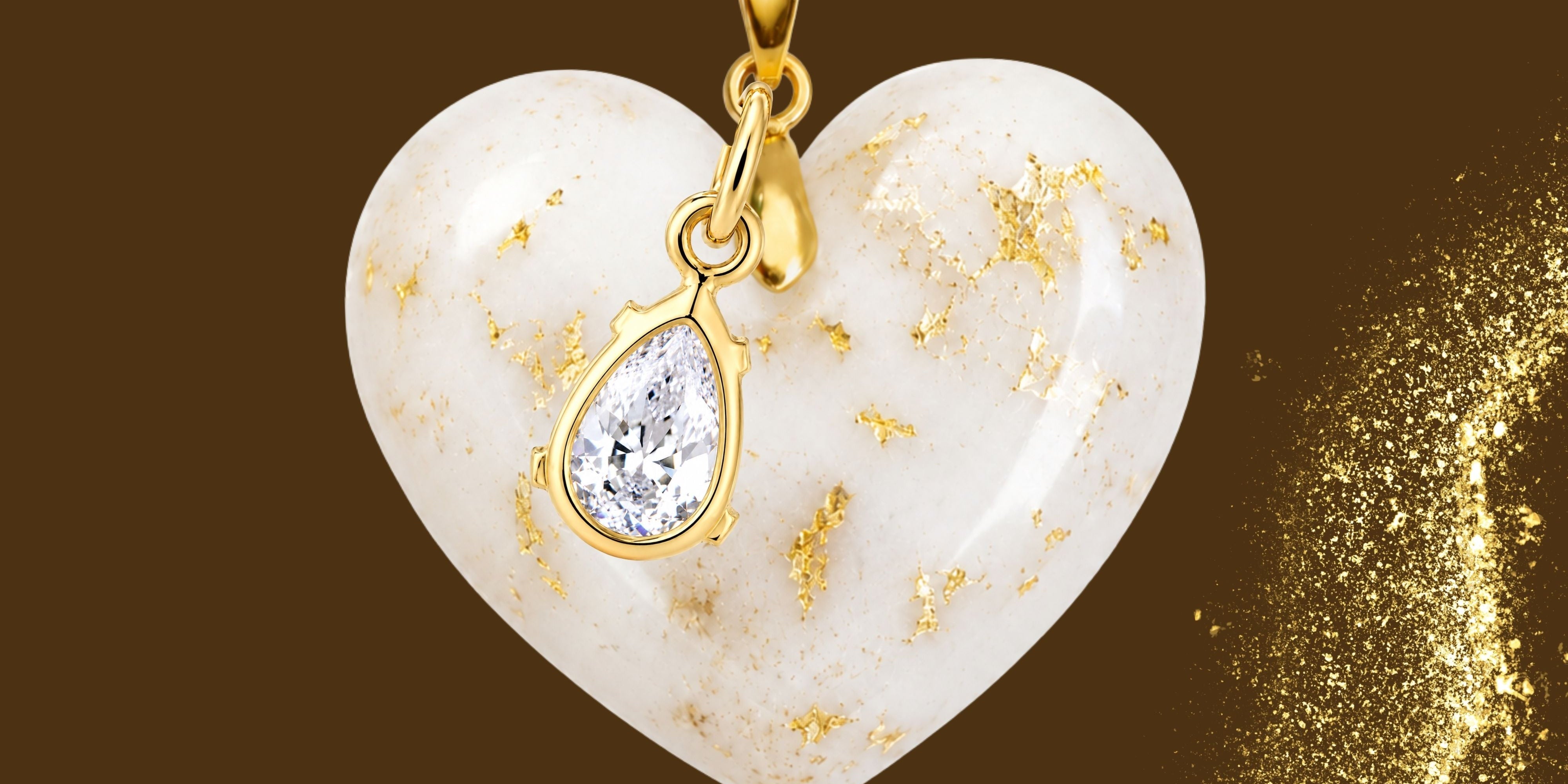 Folhas Douradas com Gota Zircônia