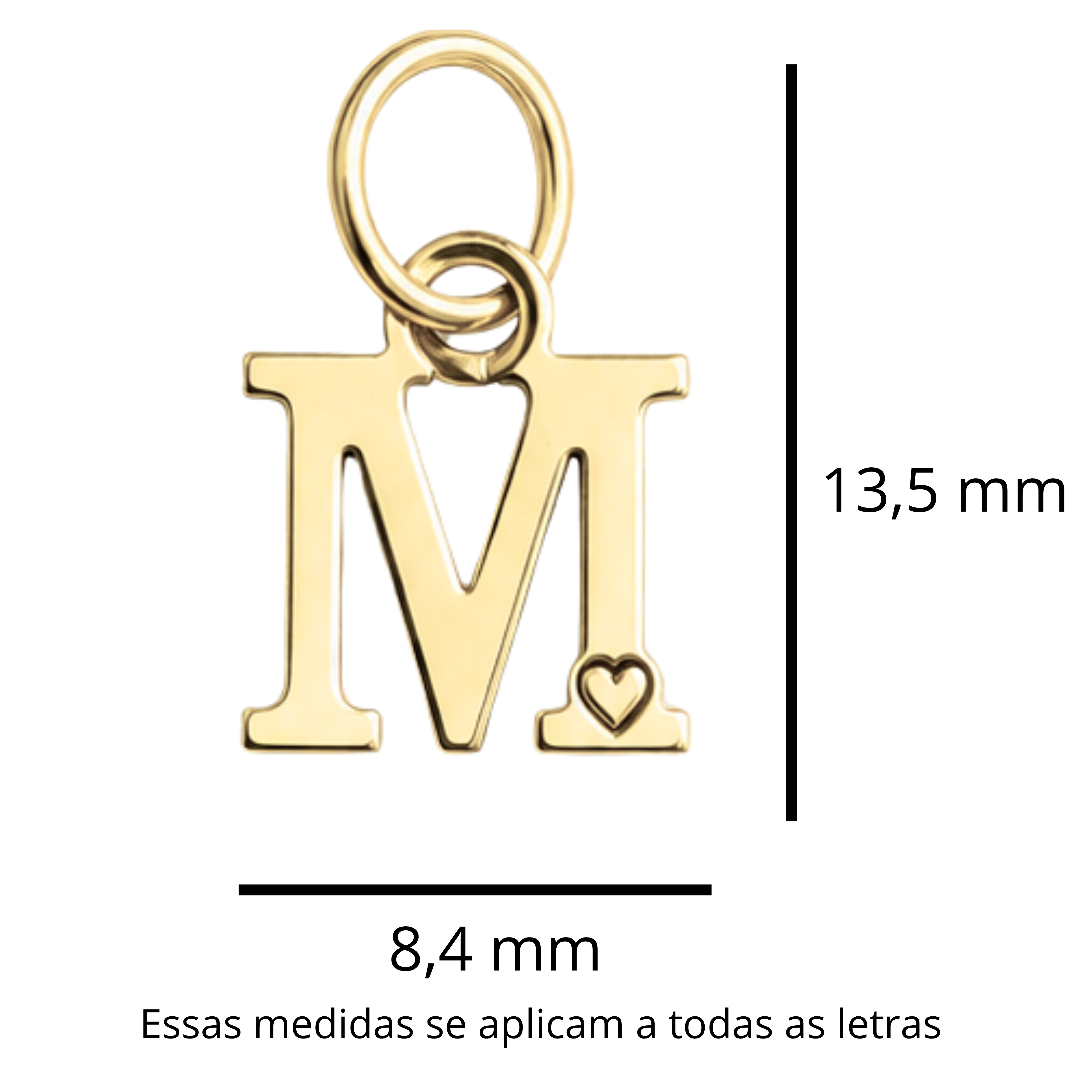 Pingente de Letra Banhado a Ouro