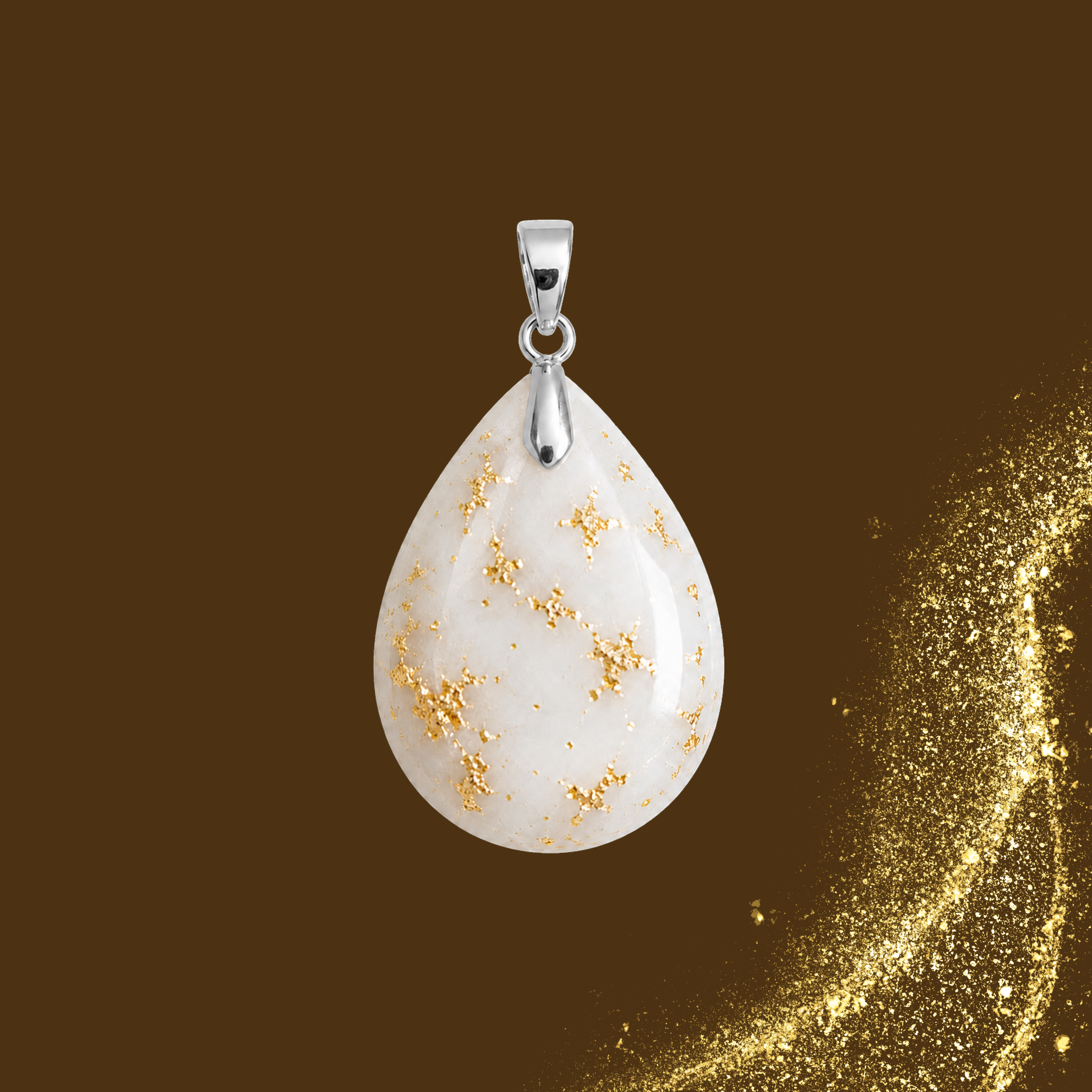 Pingente Adicional com Folhas Douradas