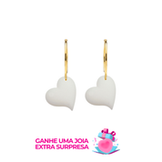 Brinco Coração Torcido - Joia de Leite Materno