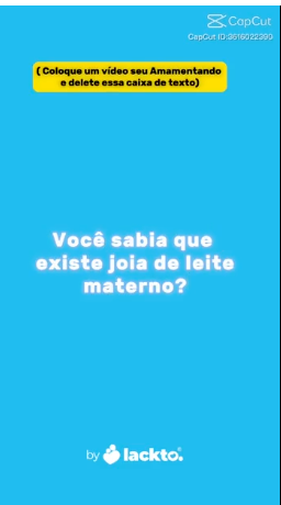 Modelo de vídeo para Joia de Leite Materno