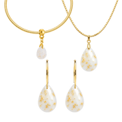 Gota Lapidada com Folhas Douradas