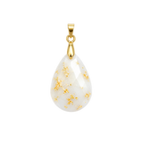 Gota Lapidada com Folhas Douradas