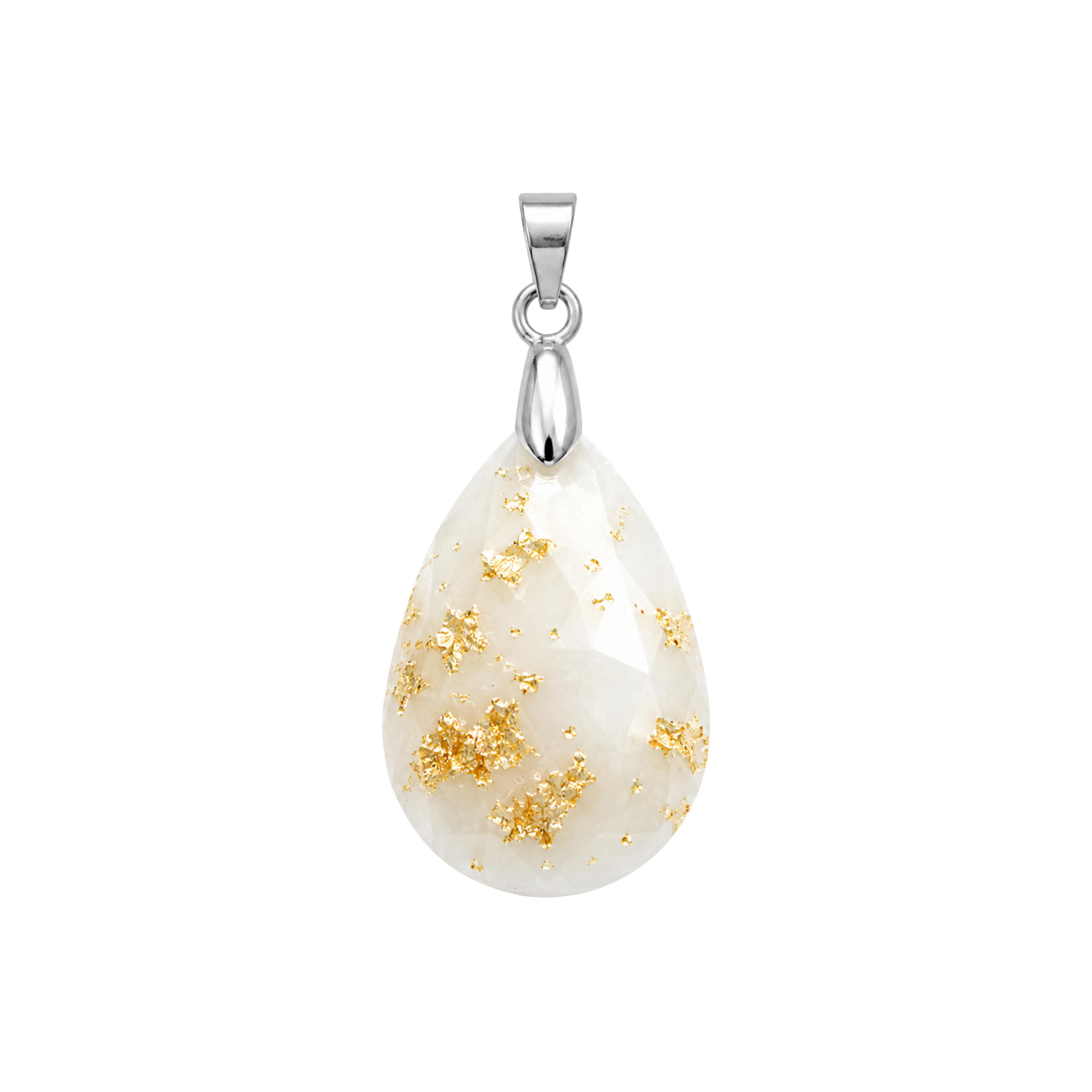 Gota Lapidada com Folhas Douradas