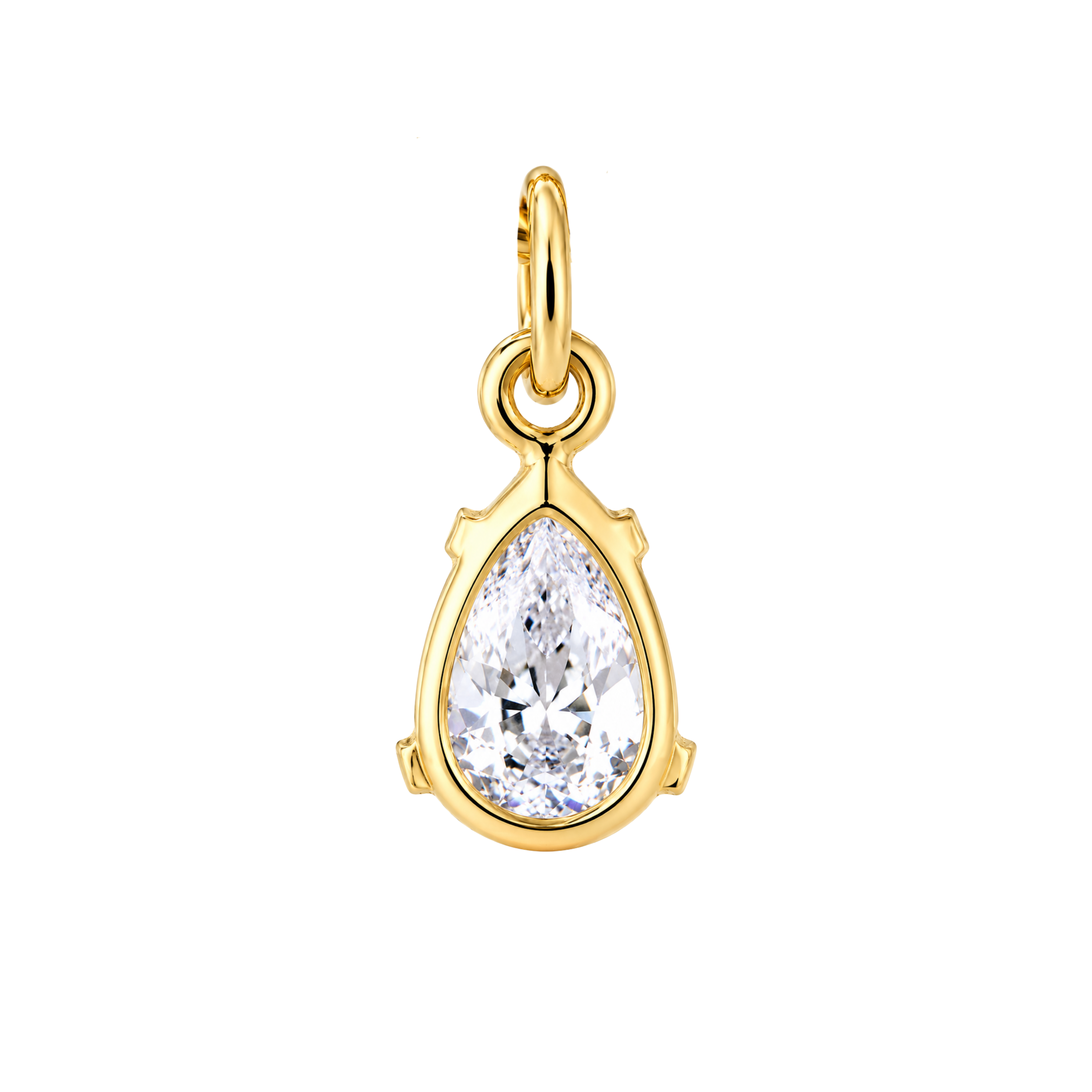 Gota de Zircônia Banhada em Ouro Amarelo