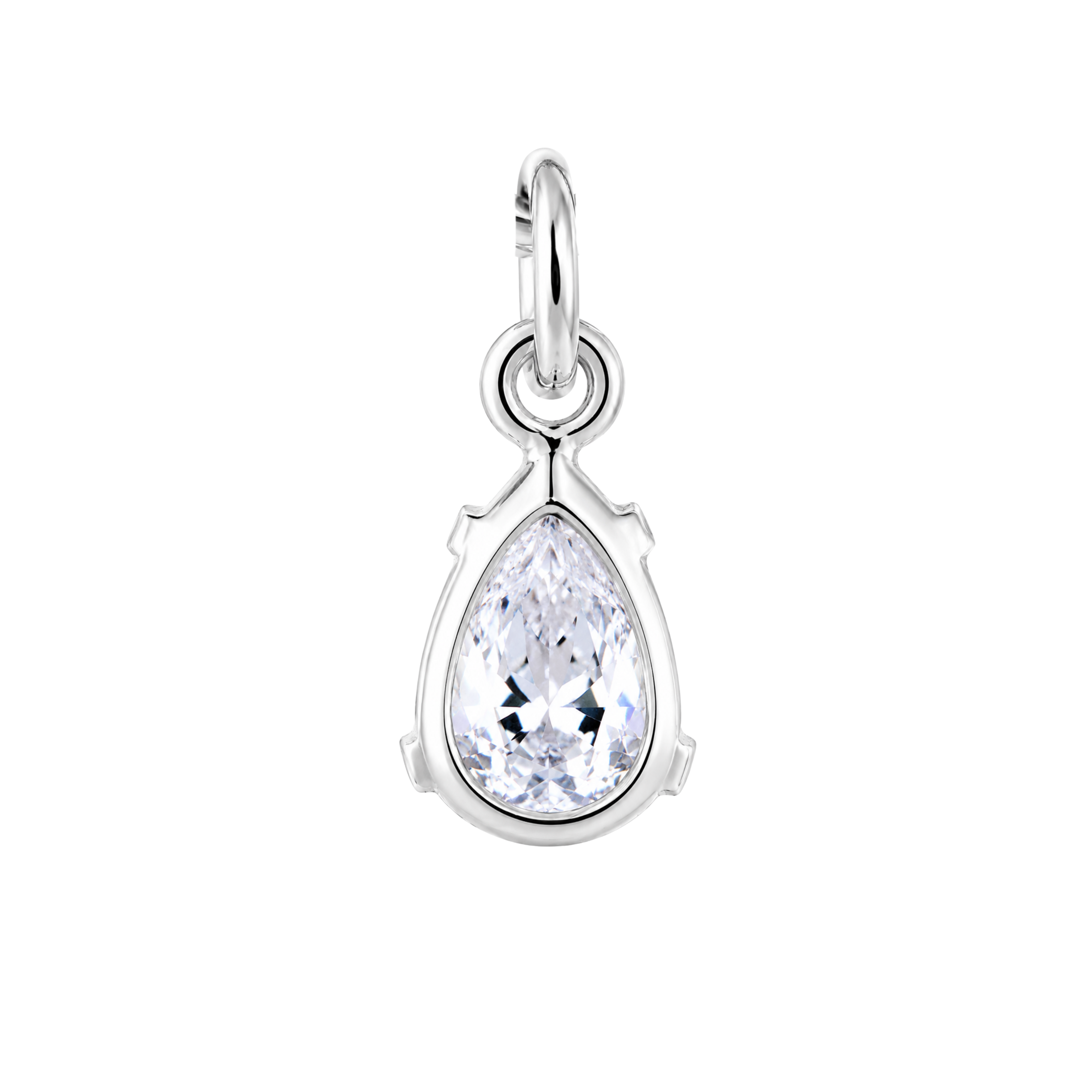 Gota de Zircônia Banhada em Ouro Branco