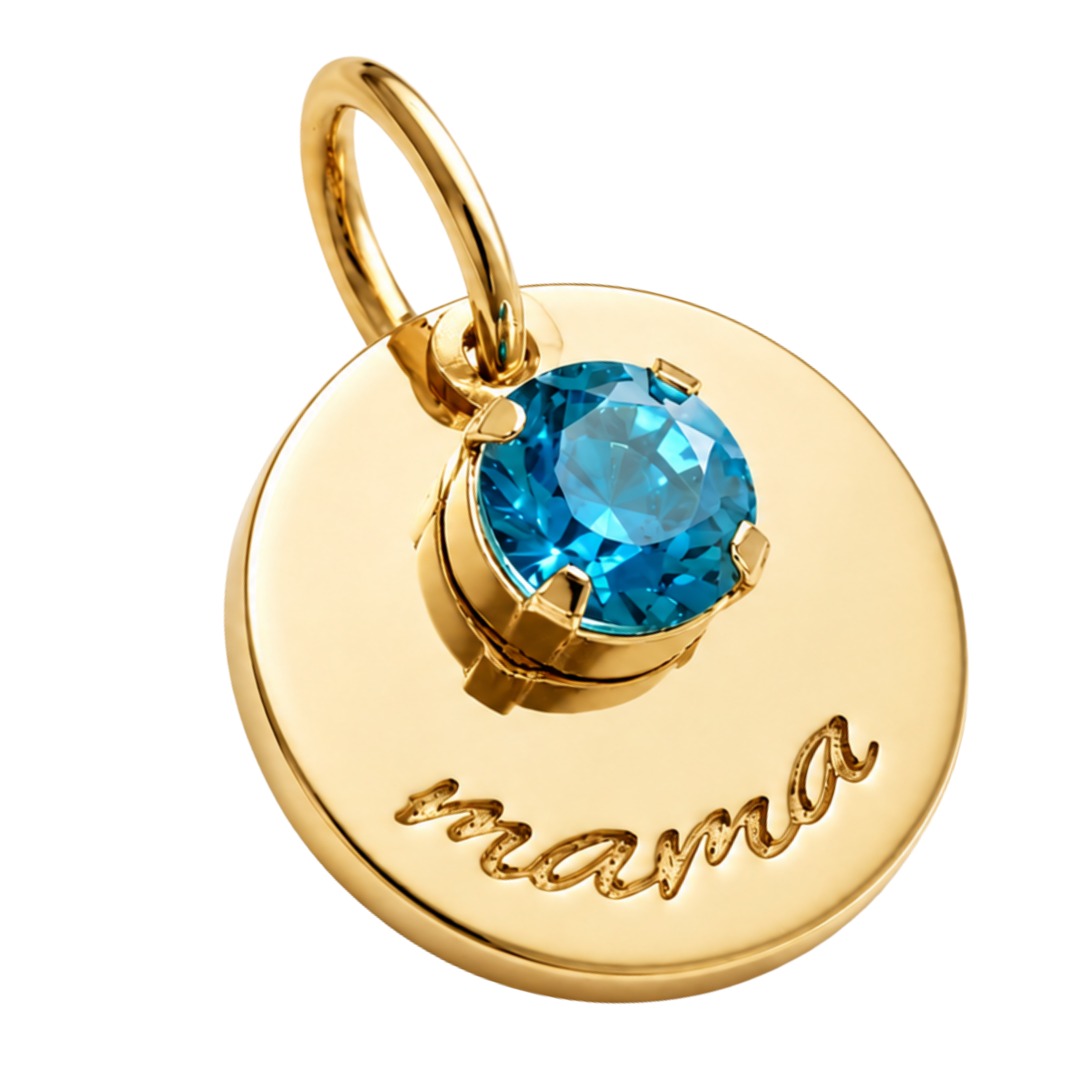 Medalha Mama Banhada em Ouro Amarelo