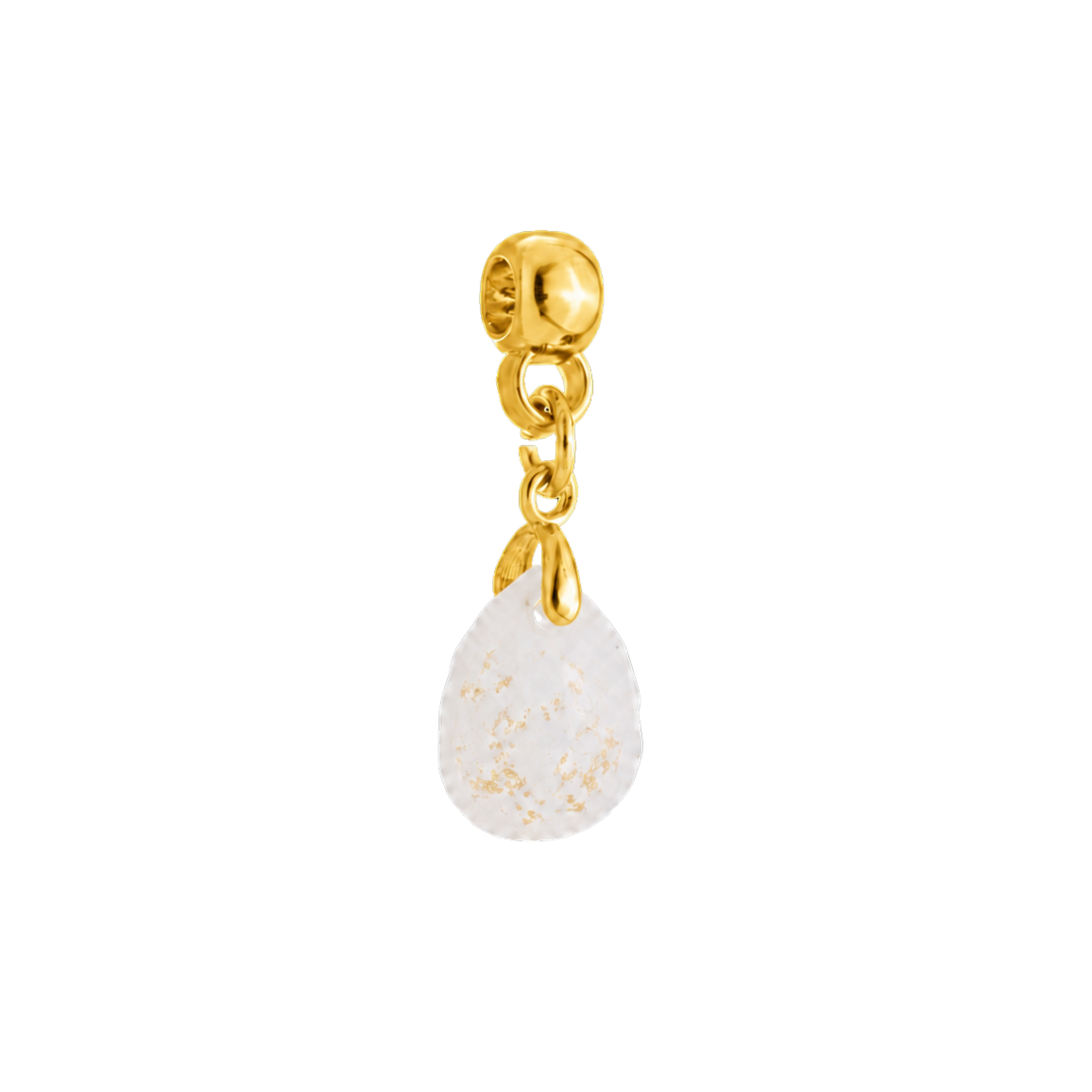 Mini Gota Lapidada com Folhas Douradas
