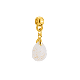 Mini Gota Lapidada com Folhas Douradas