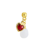 Mini Gota Lapidada com Coração Rubi