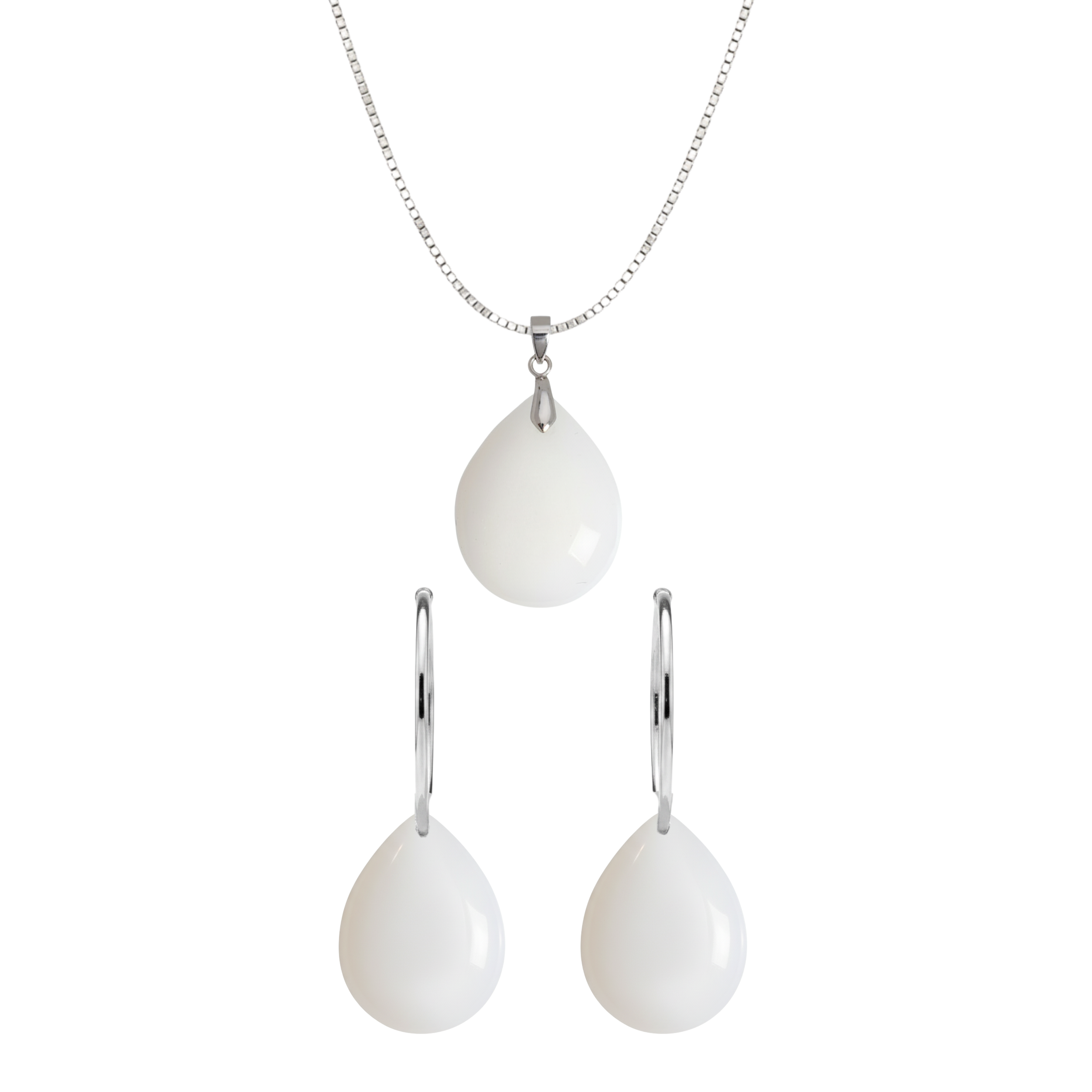 Pingente com Corrente Banhada e Par de Brincos – Não acompanha kit