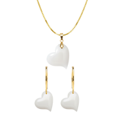 Pingente com Corrente Banhada e Par de Brincos – Não acompanha kit