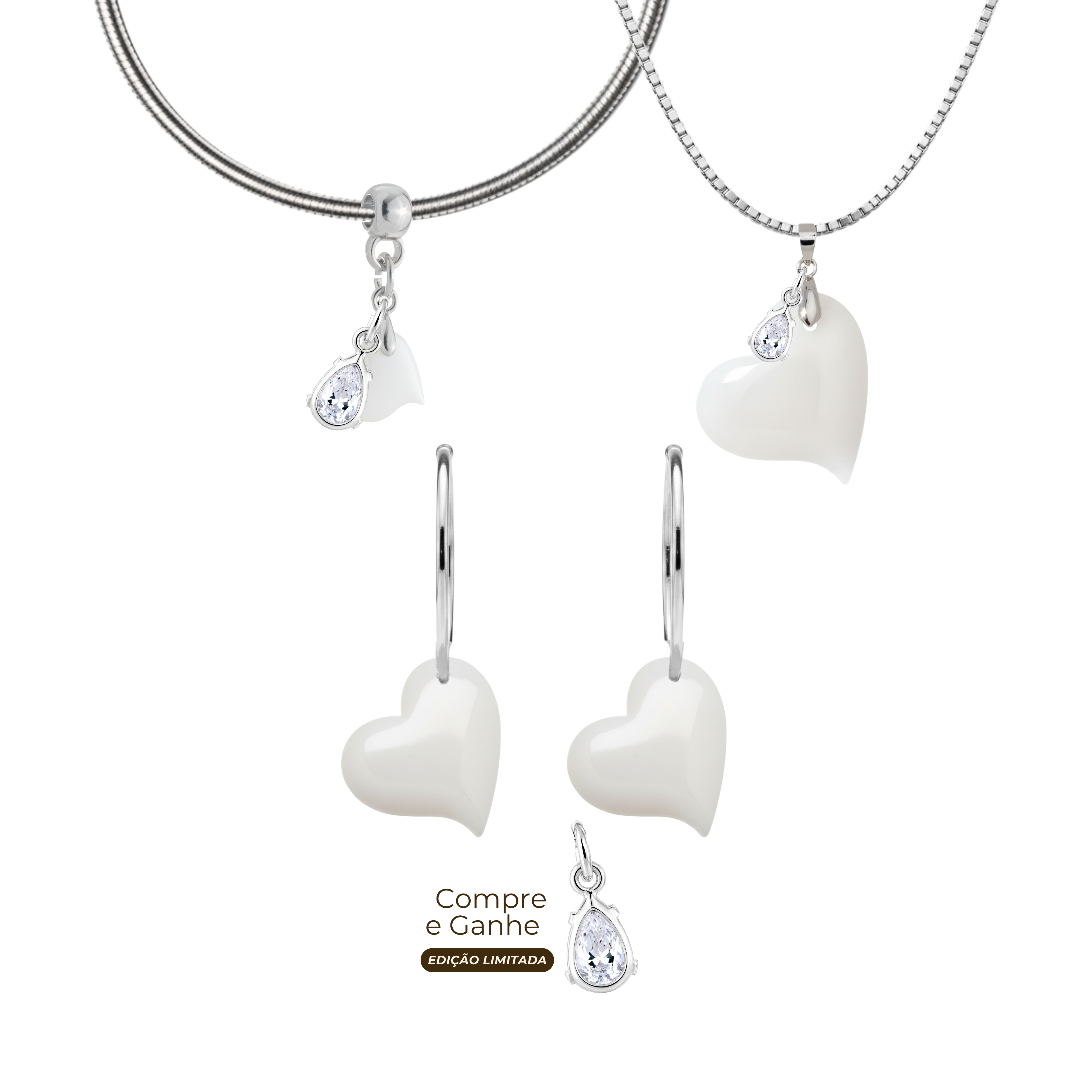 Coração Torcido com Gota Zircônia