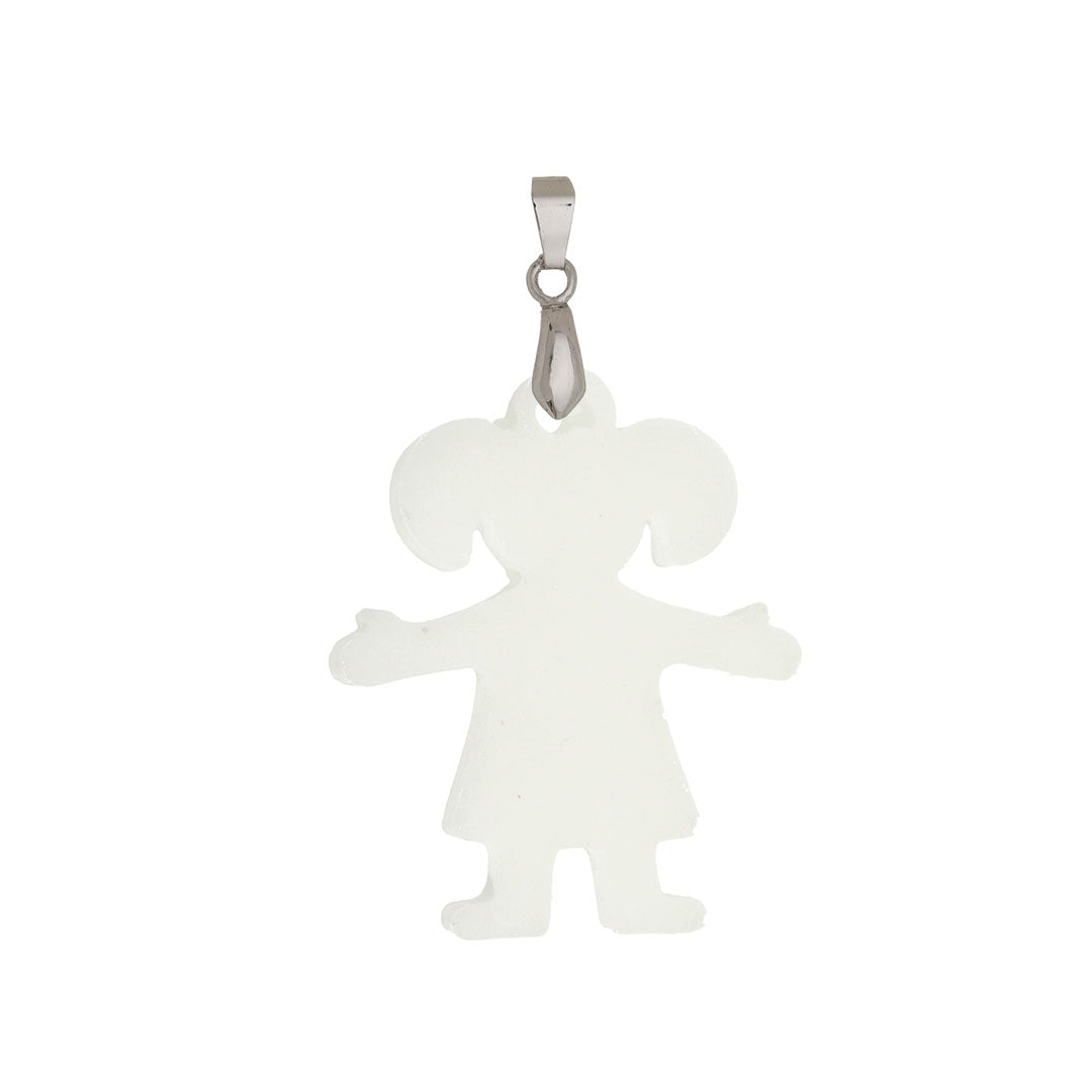 joia de leite materno menina ouro branco